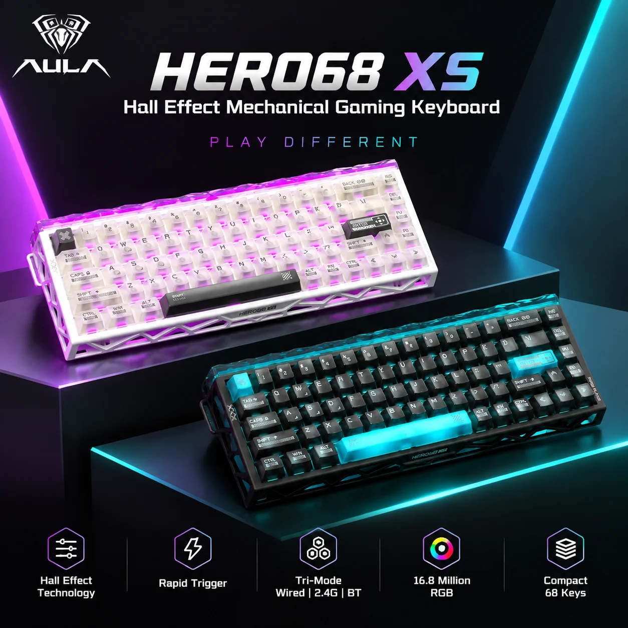 Gaming Keyboard Nearby - Aula Hero68 XS, Keyboard Gaming Magnetik