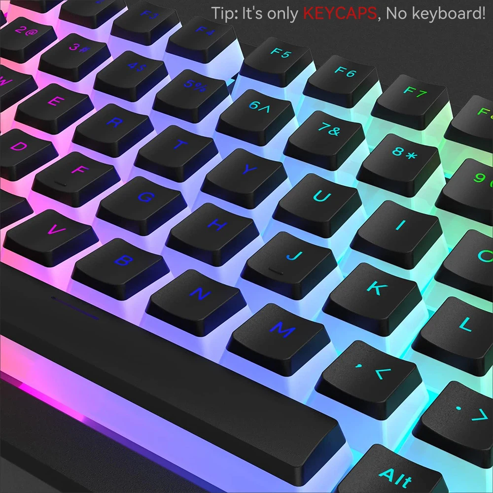 Keycap PBT Puding Baru 129 Tom - Keyboard Gaming Blue Switch ulasan dan harga