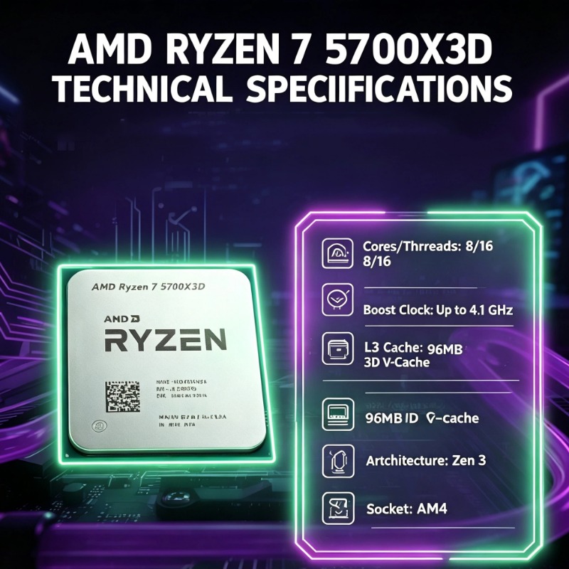 AMD Ryzen 7 5700X3D R7 5700X3D - Amd Cpu Ryzen 7 ulasan dan harga