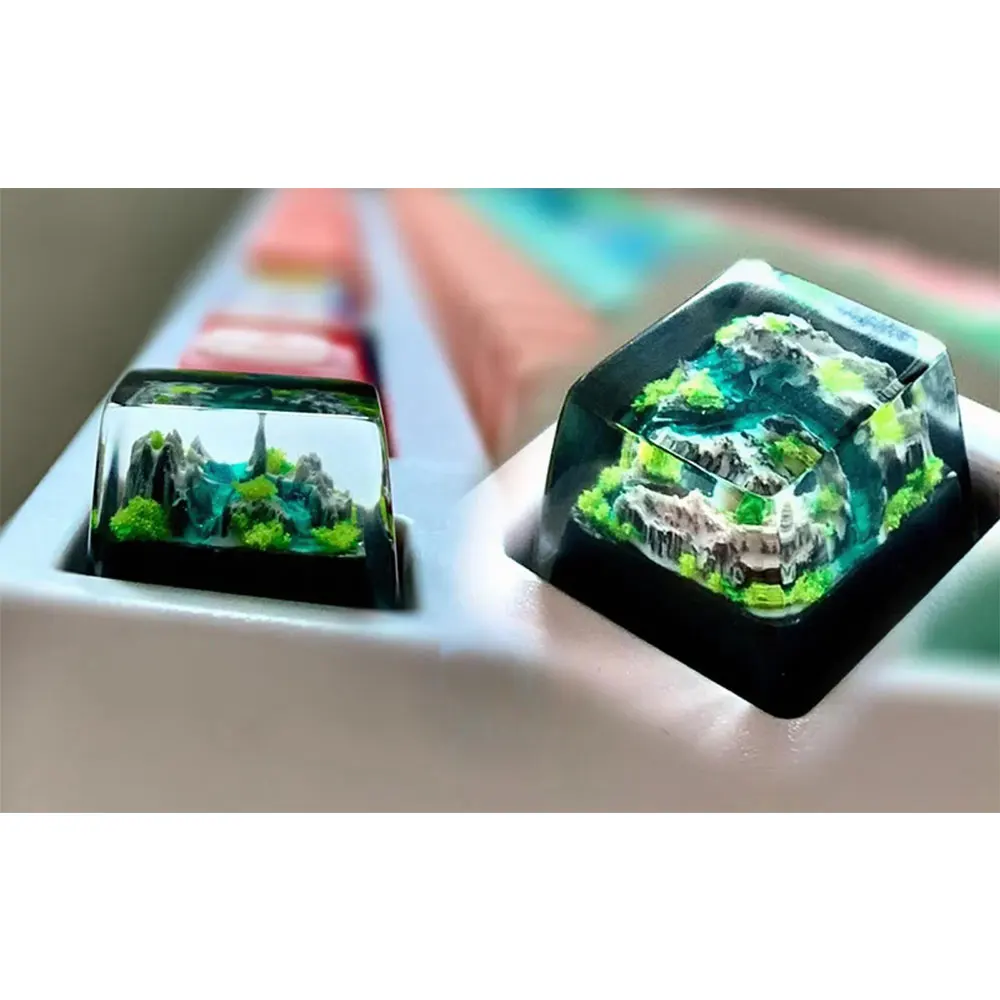 Keycaps Resin RGB Mountain And - Gaming Keyboard No Rgb ulasan dan harga